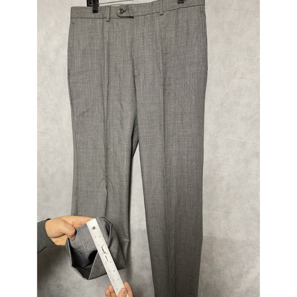 Jack Victor Suit Men 41L Gray Birds Eye Wool Flannel Academia Pants 35x33.5 Luxe - Picture 13 of 16